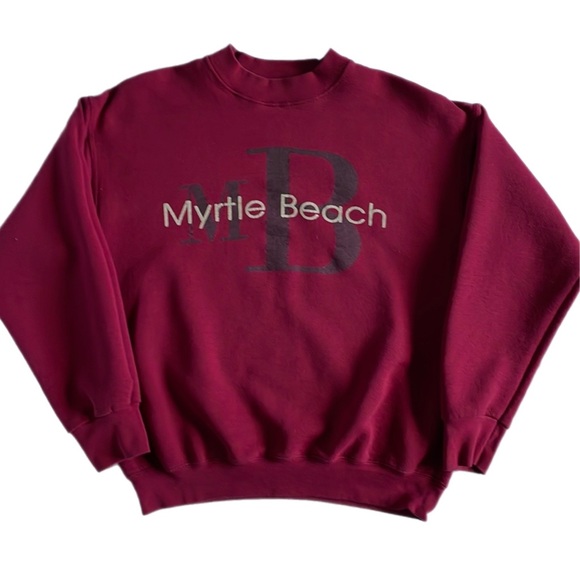 Vintage 90s Myrtle Beach Crewneck Sweatshirt Fruit of the Loom - Picture 2 of 8